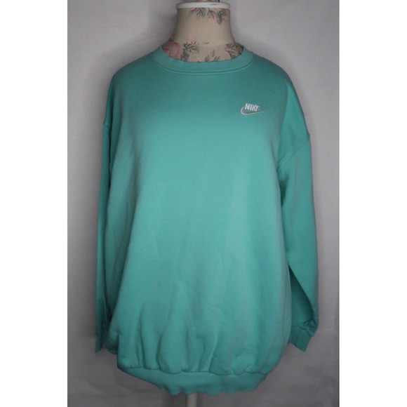Nike Sweaters - Nike Women's Crewneck Sweatshirt XL Teal Embroidered Swoosh Pullover Lounge